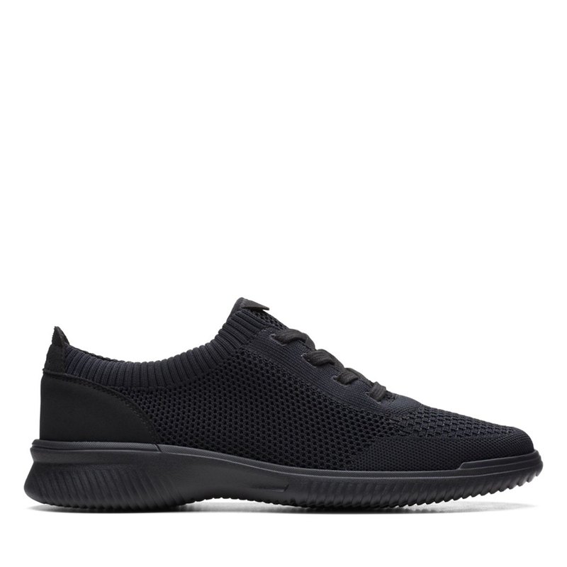 Black Men's Clarks Donaway Knit Sneakers | 87063728