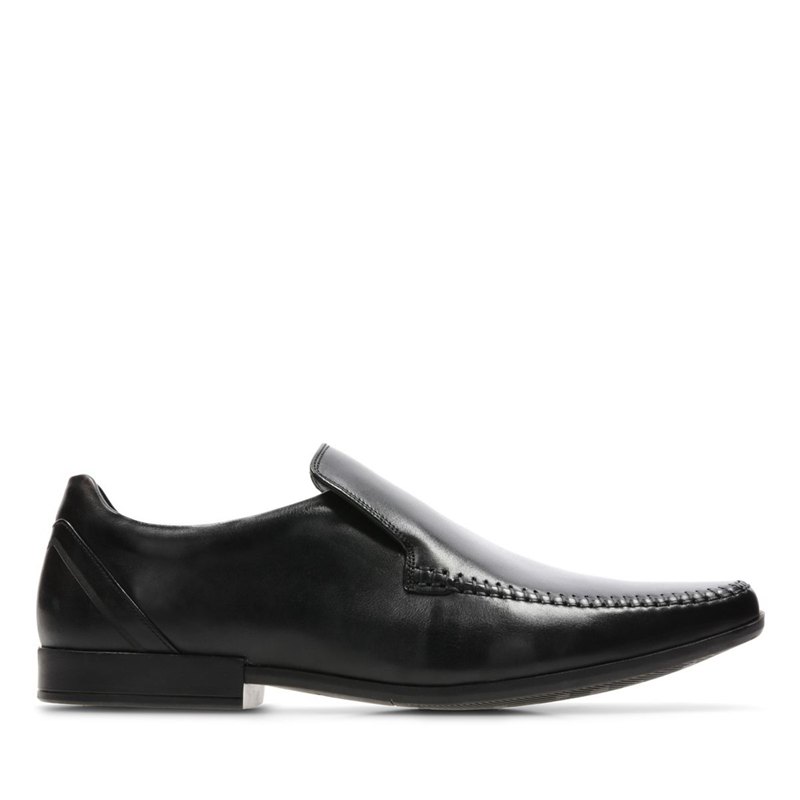 Black Men's Clarks Glement Seam Loafers | 81801827