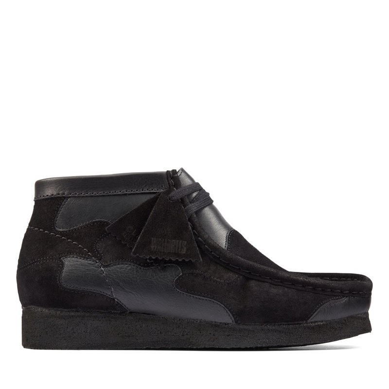 Black Men's Clarks Original Patch Wallabee | 43936918