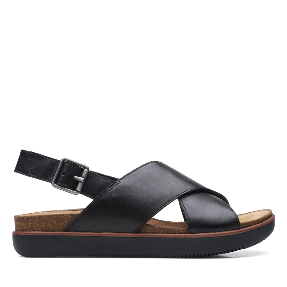 Black Women's Clarks Elayne Cross Sandals | 49152010