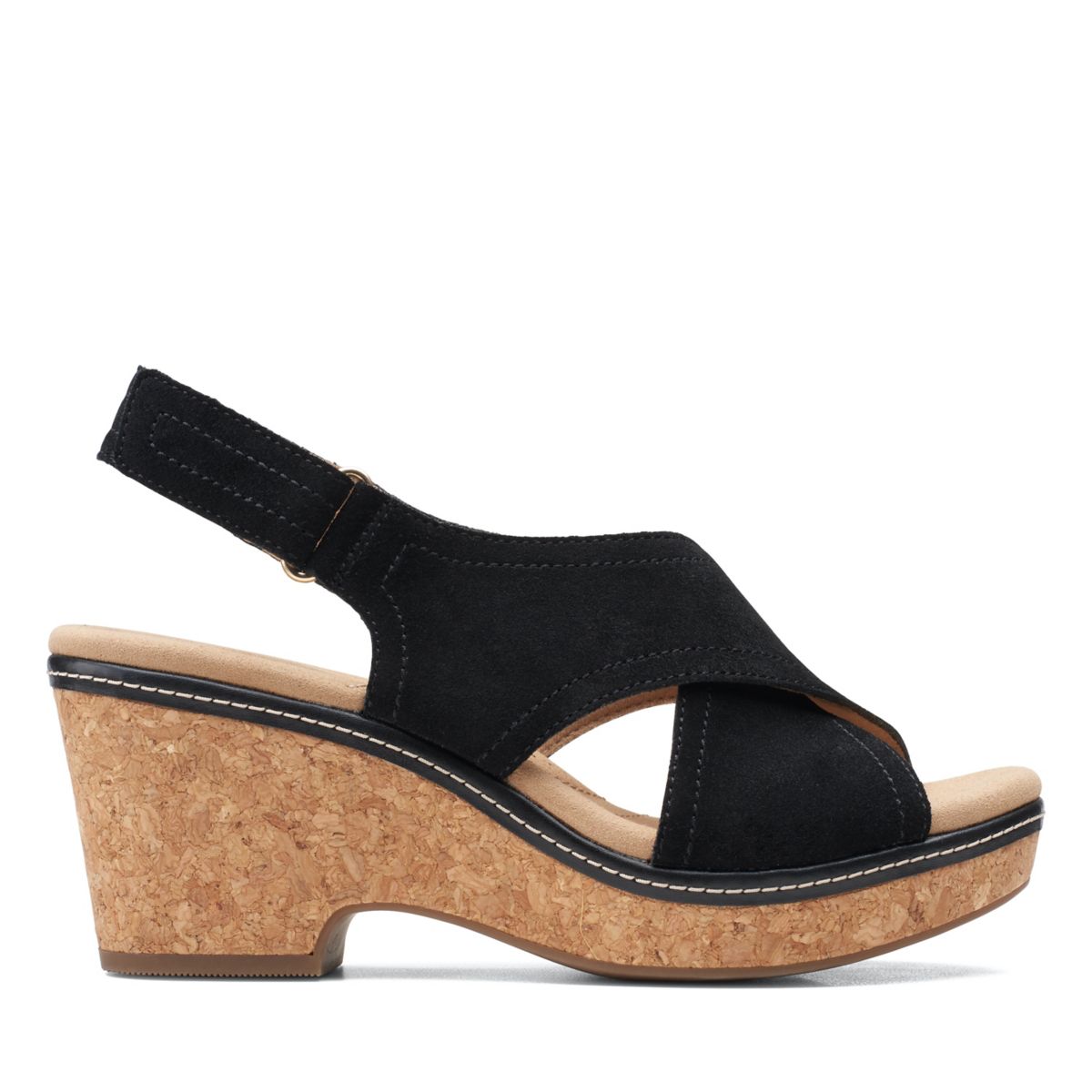 Black Women's Clarks Giselle Cove Wedge Sandals | 47002641