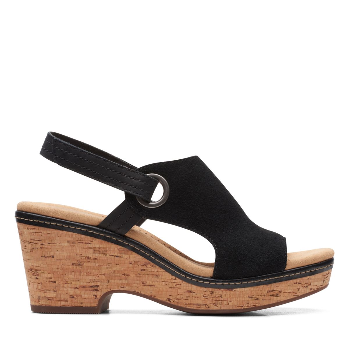 Black Women's Clarks Giselle Sea Wedge Sandals | 23765407