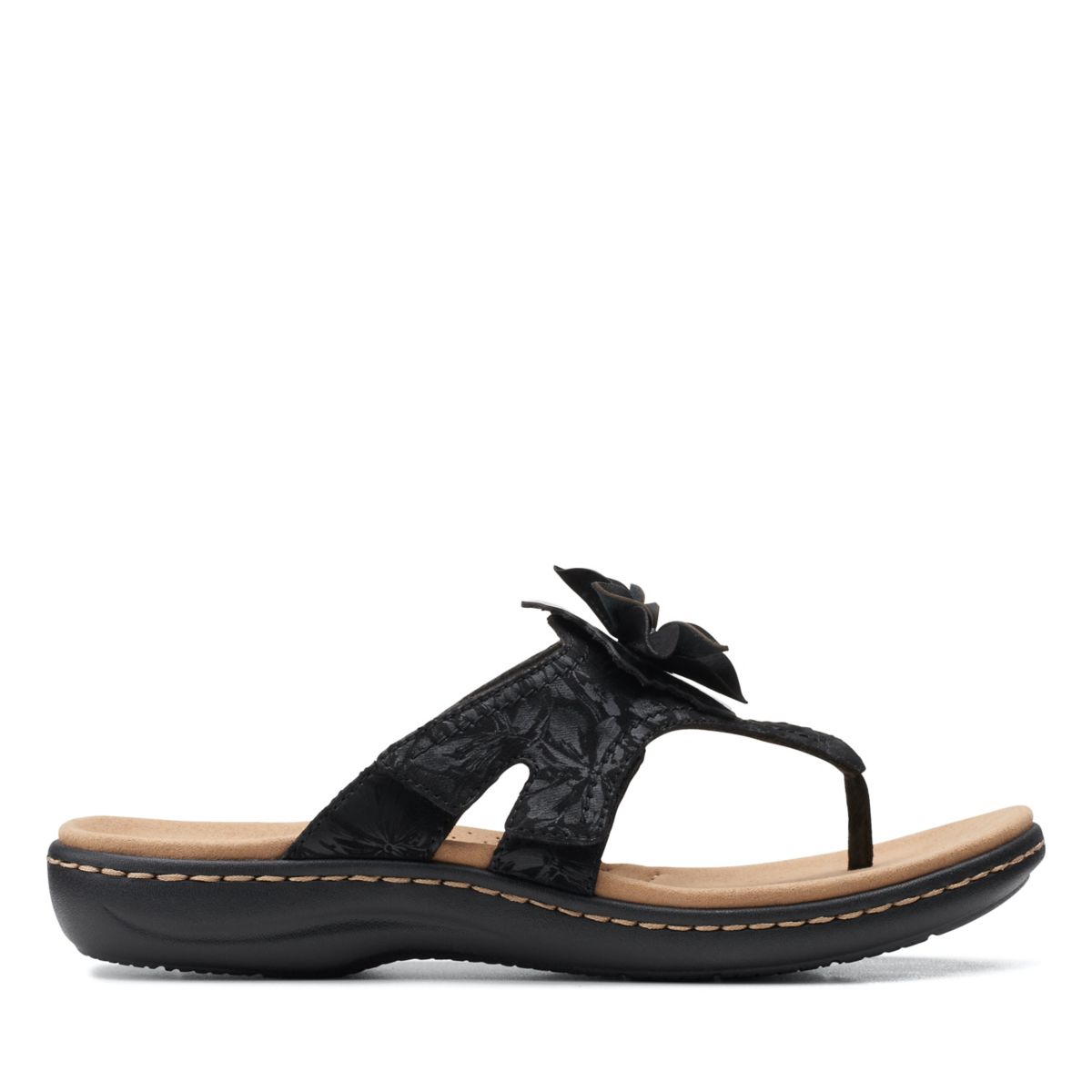 Black Women's Clarks Laurieann Gema Flip Flops | 71528930