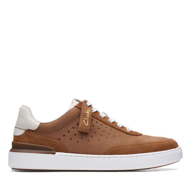 Brown Men's Clarks Court Lite Tor Sneakers | 31987128