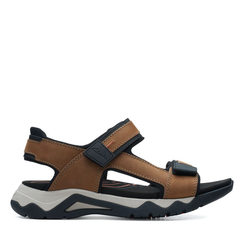 Brown Men's Clarks Wave 2.0 Jump Sandals | 53157051