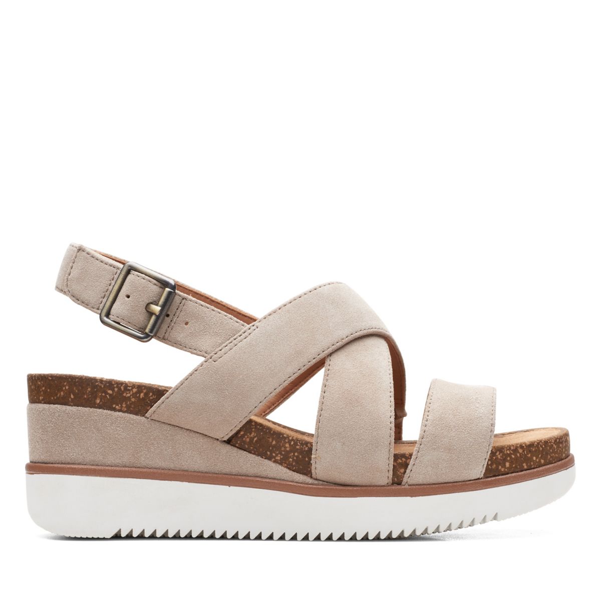 Brown Women's Clarks Lizby Cross Wedge Sandals | 41721818