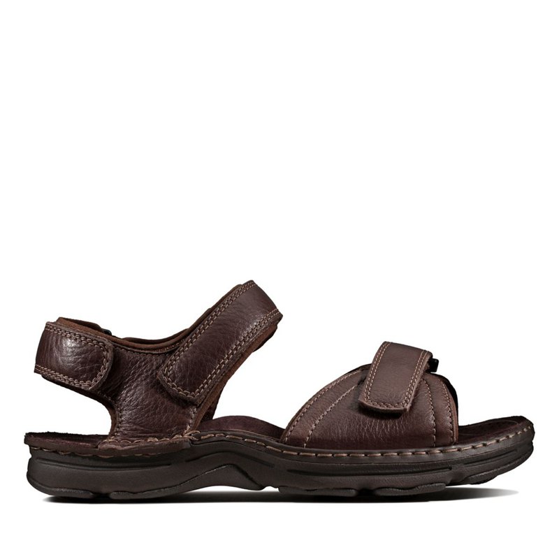 Dark Brown Men's Clarks ATL Part Sandals | 53899119