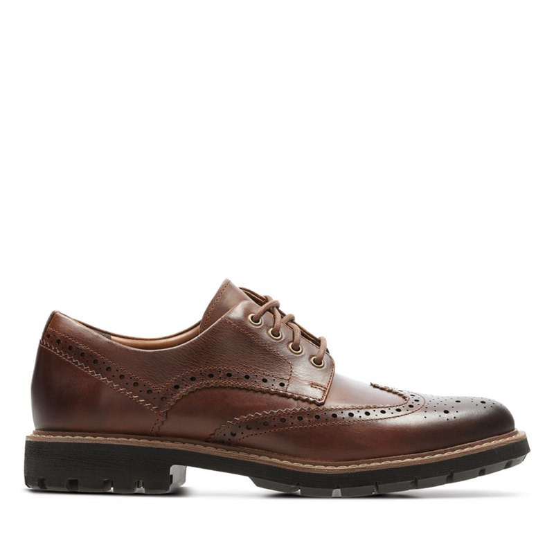 Dark Brown Men's Clarks Batcombe Wing Brogues | 15354736