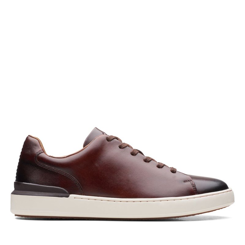 Dark Brown Men's Clarks Court Lite Lace Sneakers | 98802140