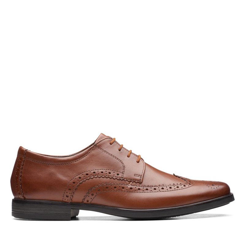 Dark Brown Men's Clarks Howard Wing Brogues | 10620808