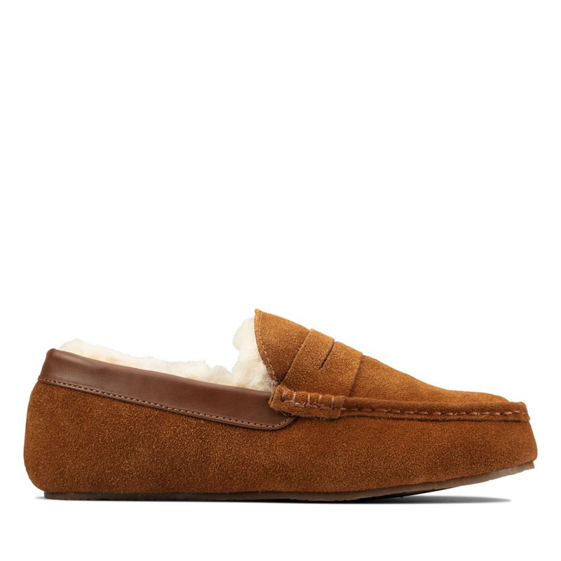 Dark Brown Men's Clarks Kite Warm Slip On | 35620003