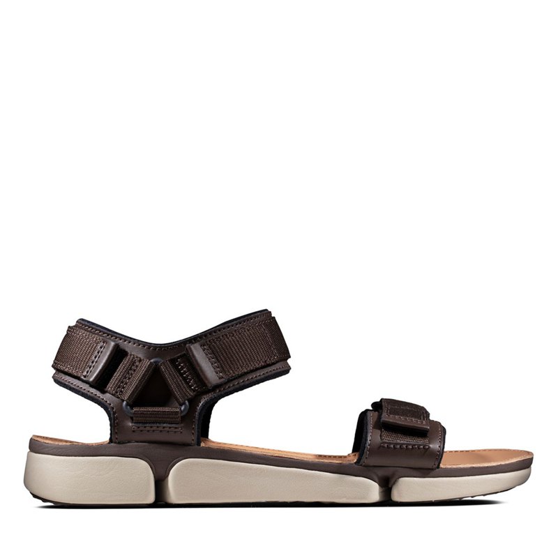 Dark Brown Men's Clarks Tri Cove Trail Sandals | 31222369