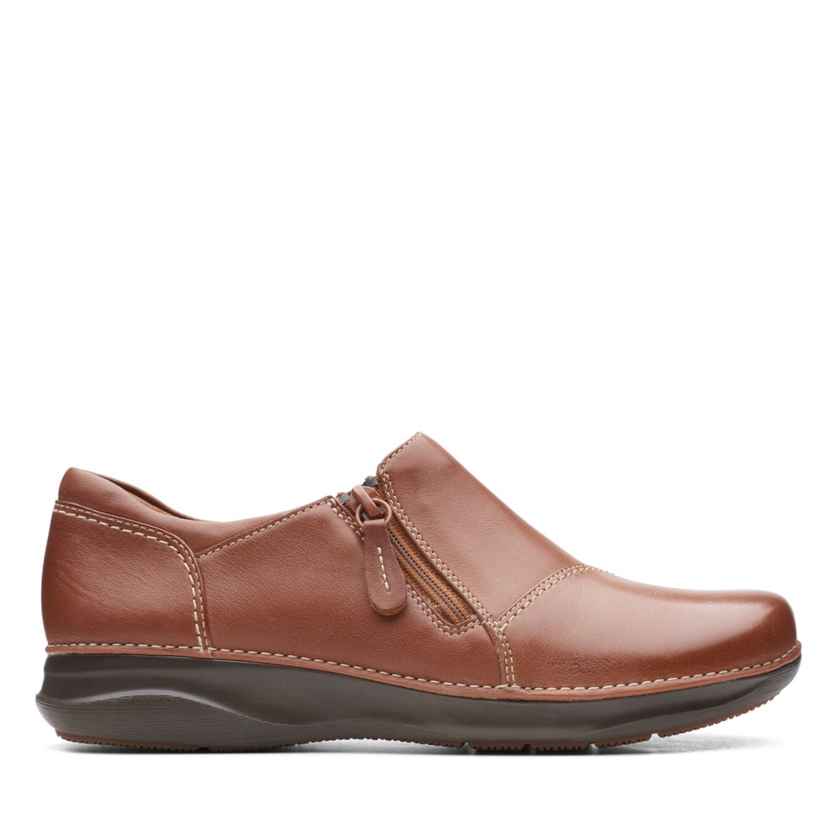 Dark Brown Women's Clarks Appley Zip Casual Shoes | 80232612