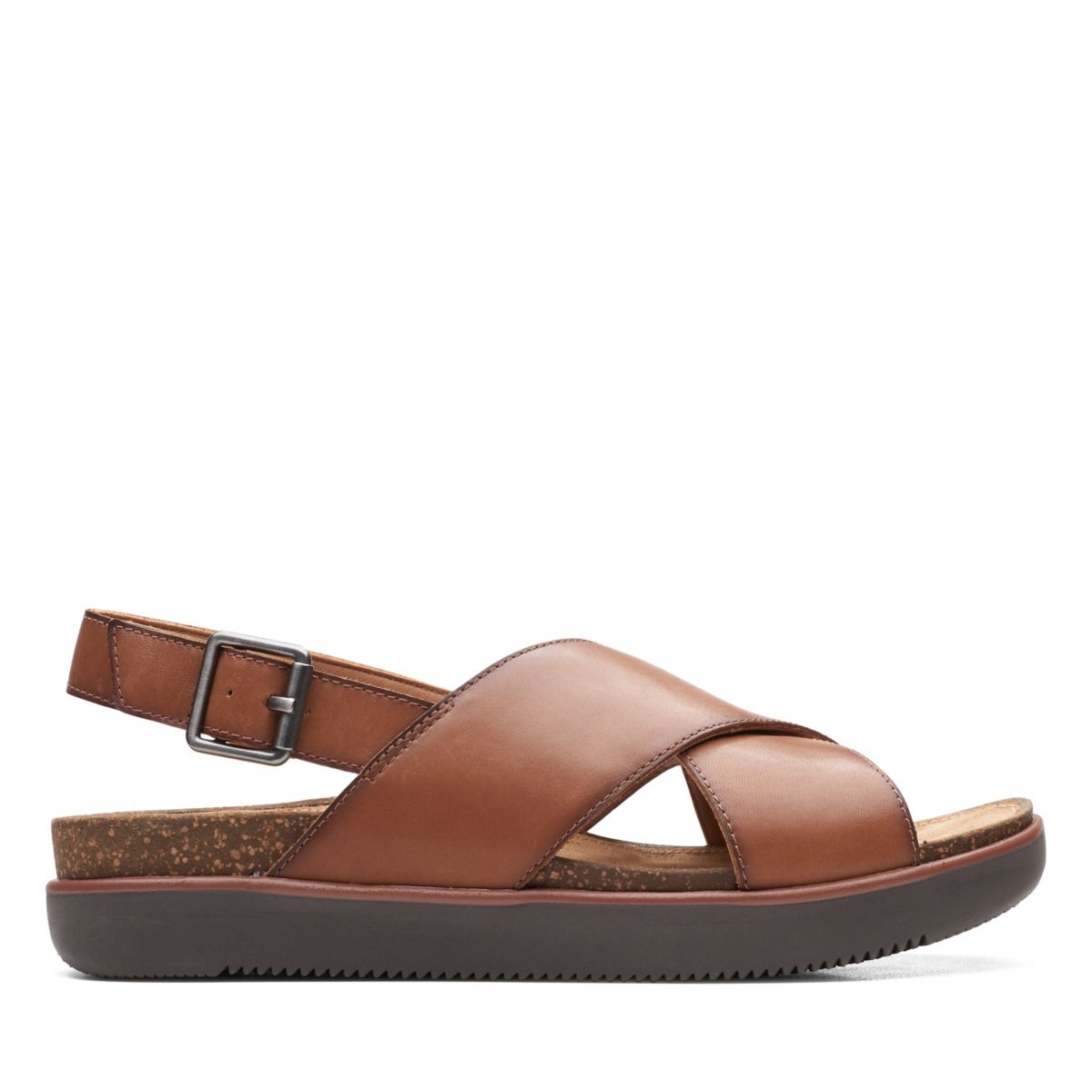 Dark Brown Women's Clarks Elayne Cross Sandals | 51196237