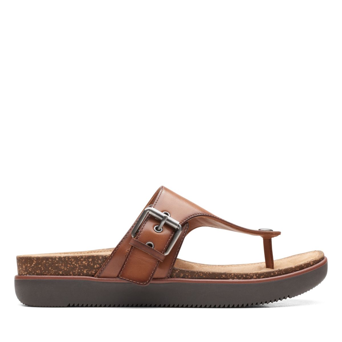 Dark Brown Women's Clarks Elayne Step Flip Flops | 17072964