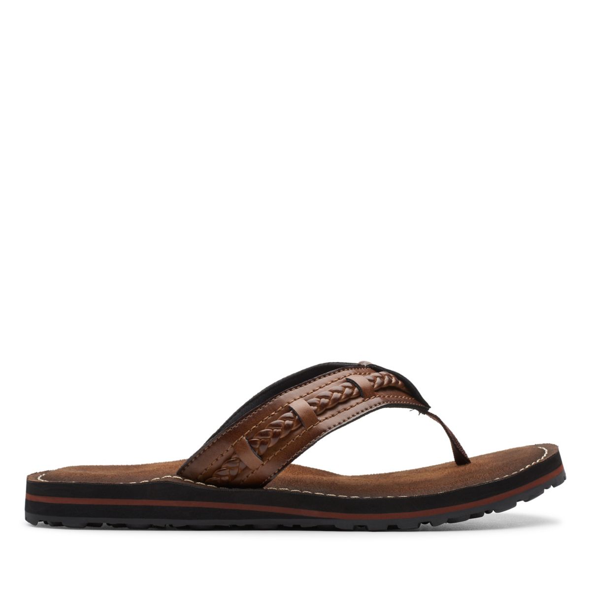 Dark Brown Women's Clarks Fenner Nerice Flip Flops | 67955604
