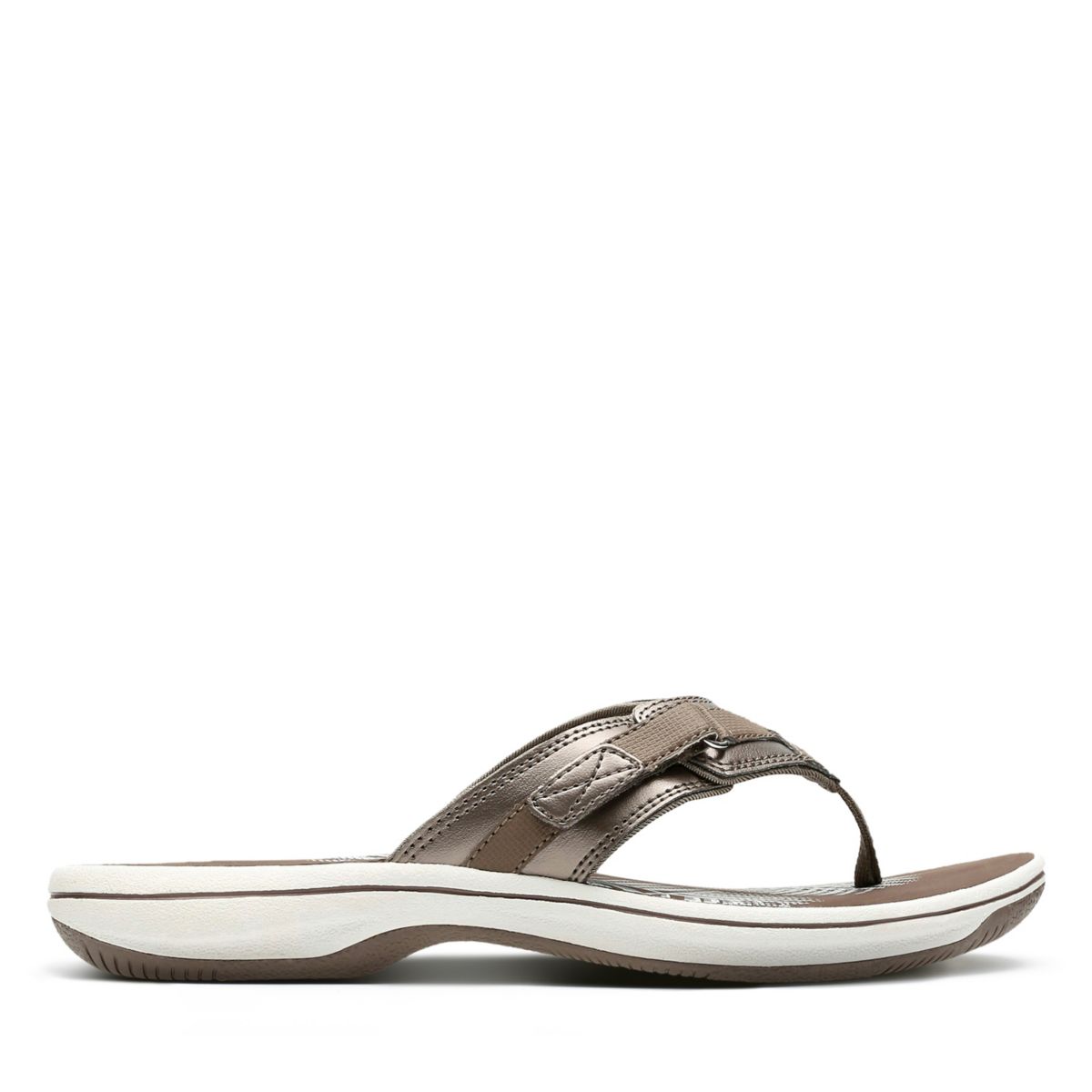 Gold Women's Clarks BREEZE SEA Flip Flops | 36836172