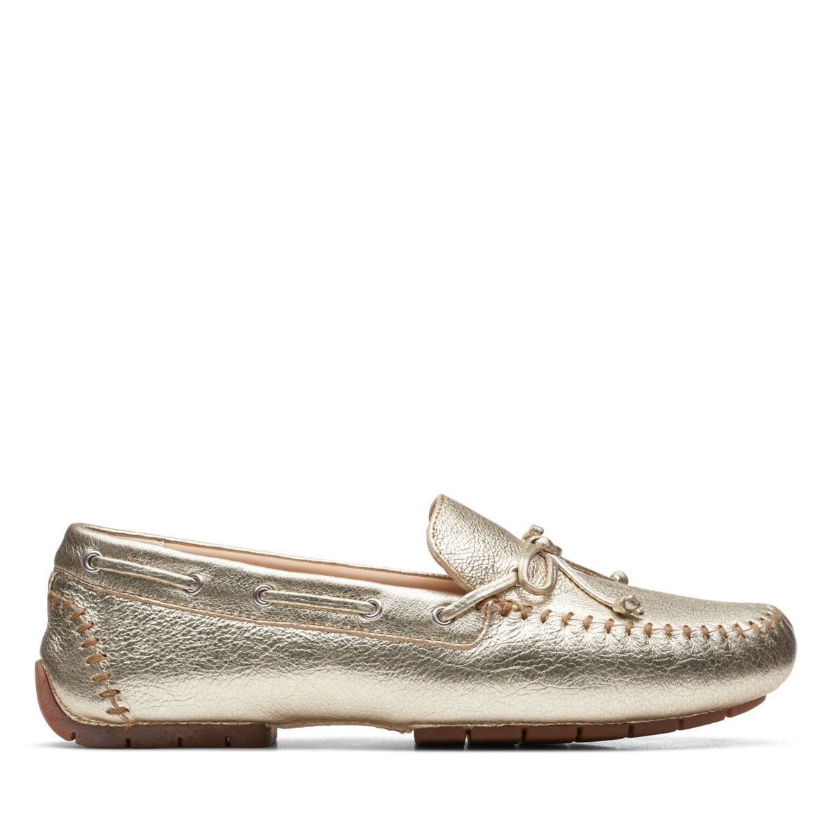 Gold Women's Clarks C Mocc Tie Loafers | 76347430
