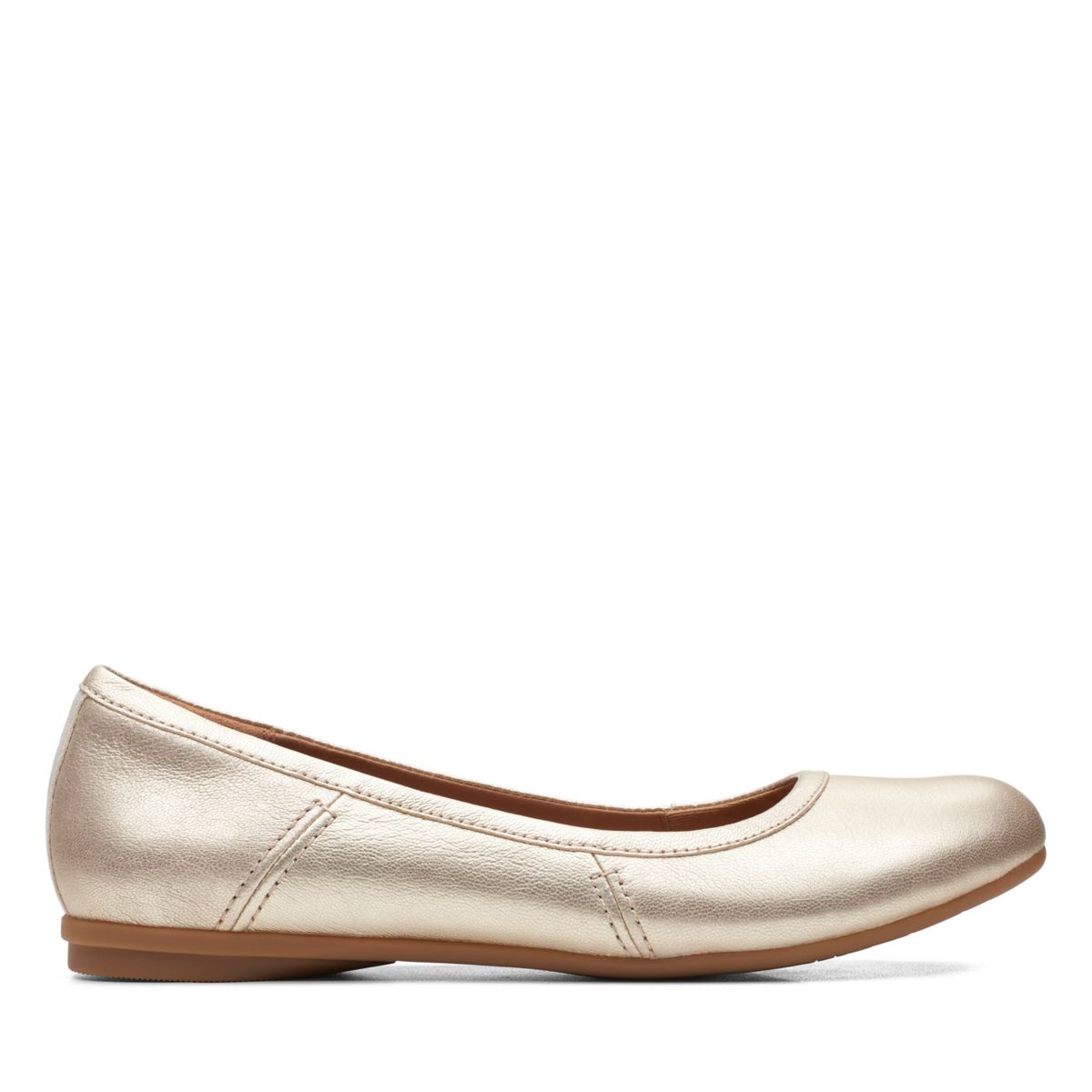 Gold Women's Clarks Canebay Plain Ballerina | 12705547