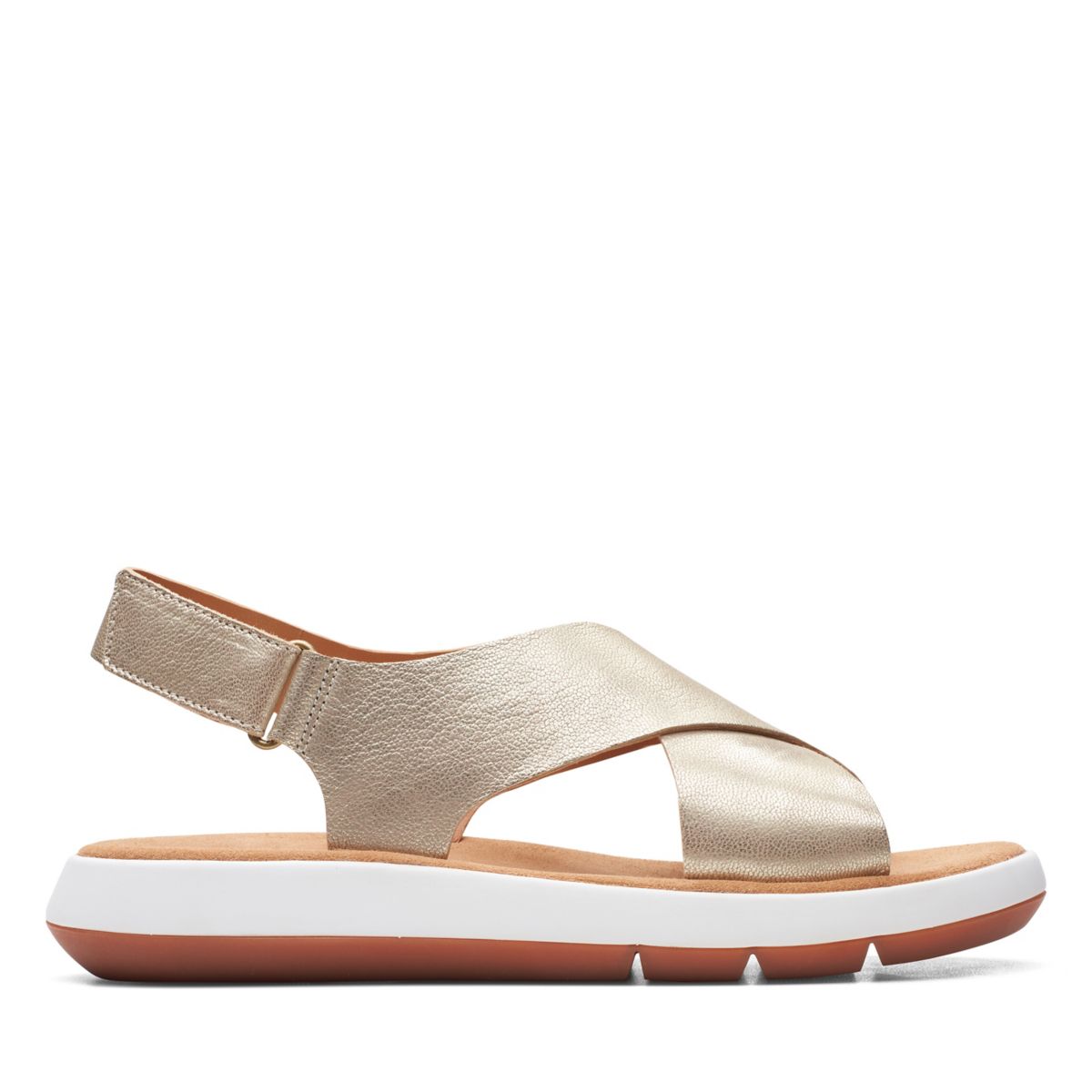 Gold Women's Clarks Jemsa Cross Sandals | 45205315