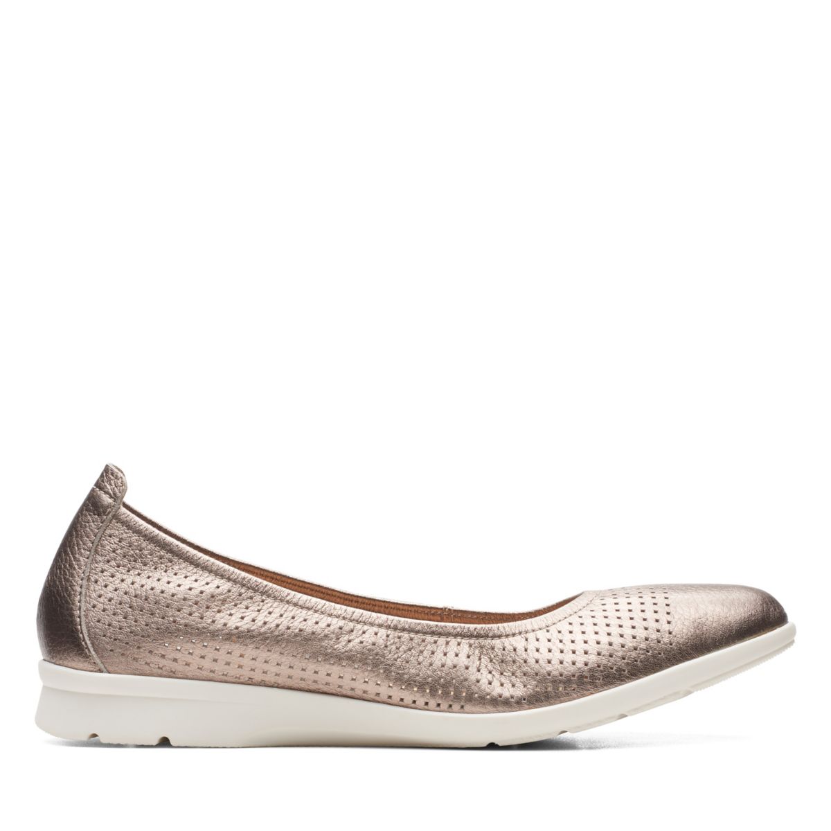 Gold Women's Clarks Jenette Ease Ballerina | 21478548