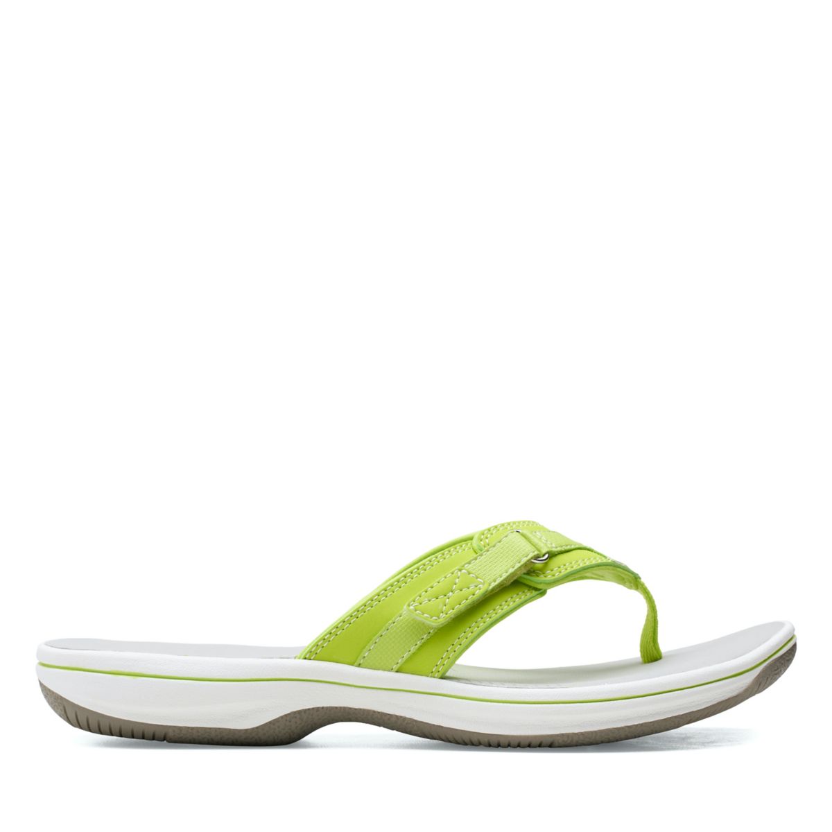 Green Women's Clarks BREEZE SEA Flip Flops | 67134743