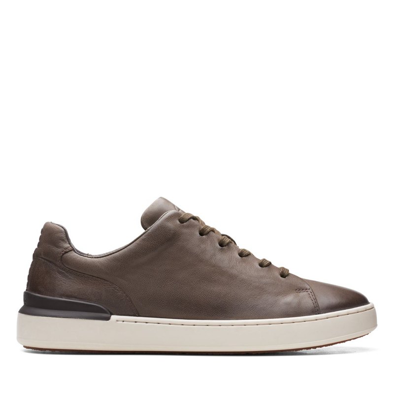 Grey Men's Clarks Court Lite Lace Sneakers | 58339903