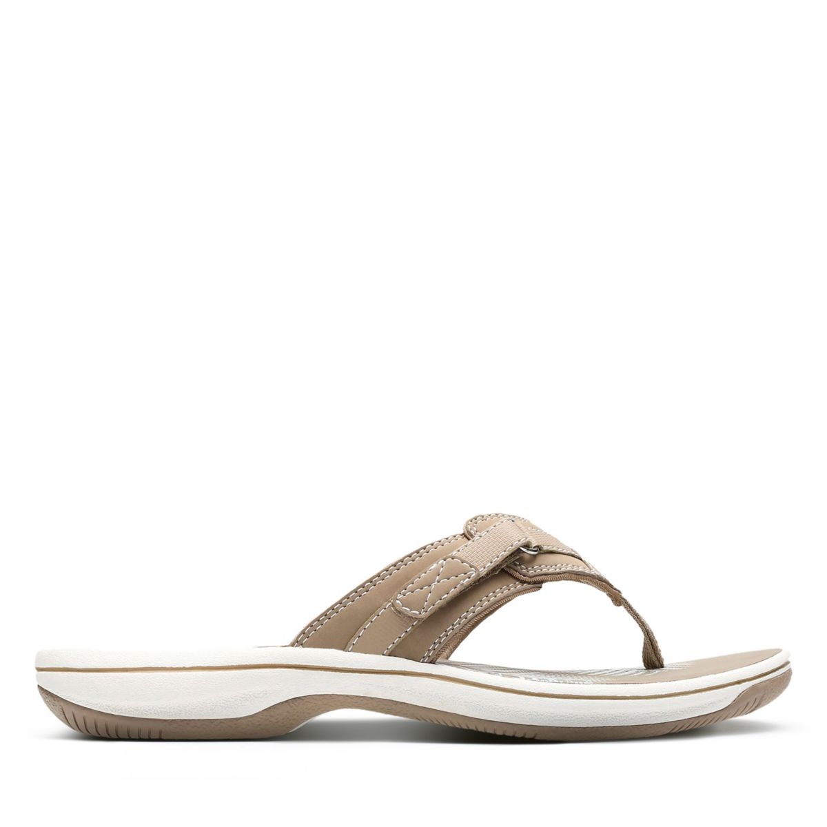 Grey Women's Clarks BREEZE SEA Flip Flops | 29380994