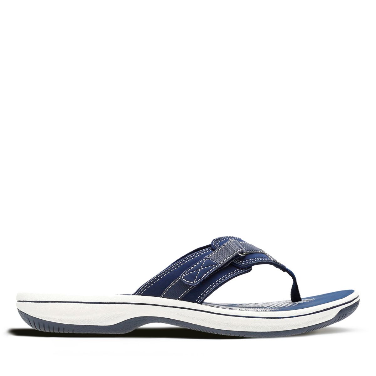 Navy Women's Clarks BREEZE SEA Flip Flops | 72216545