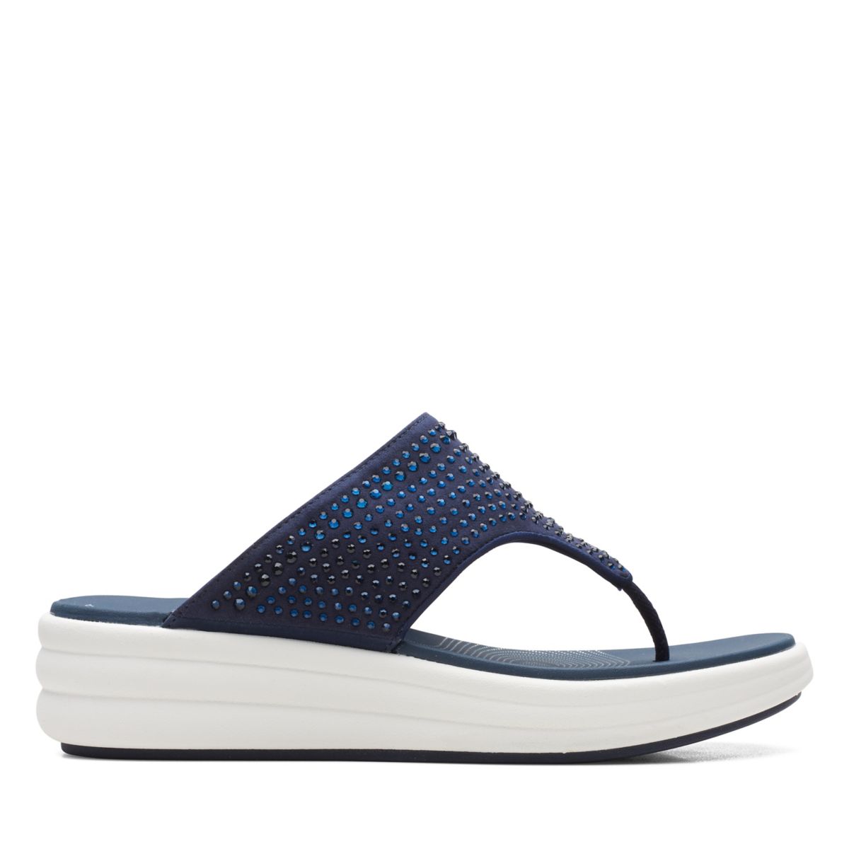 Navy Women's Clarks Drift Jaunt Flip Flops | 43641617