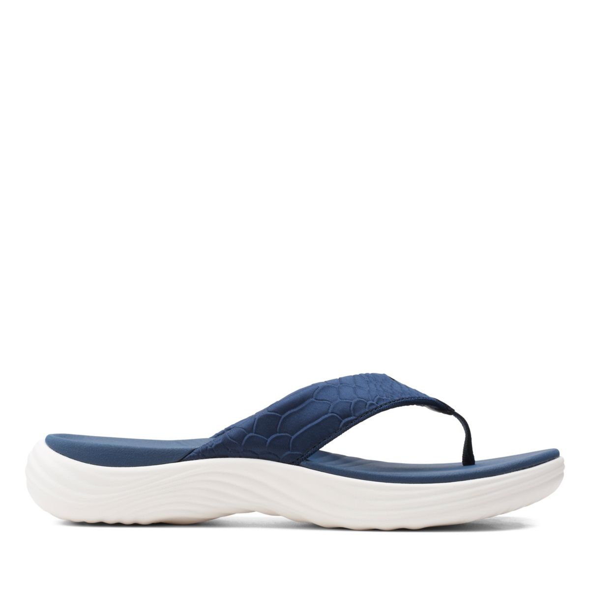 Navy Women's Clarks Lola Point Flip Flops | 27086342
