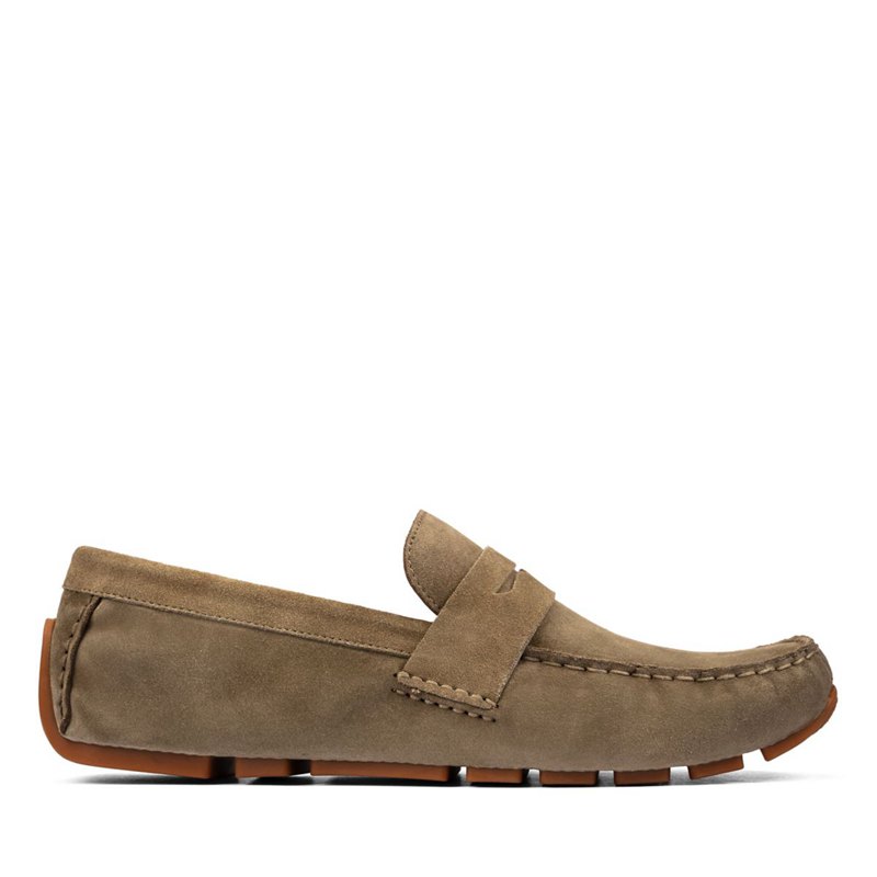 Olive Men's Clarks Oswick Penny Loafers | 99501548