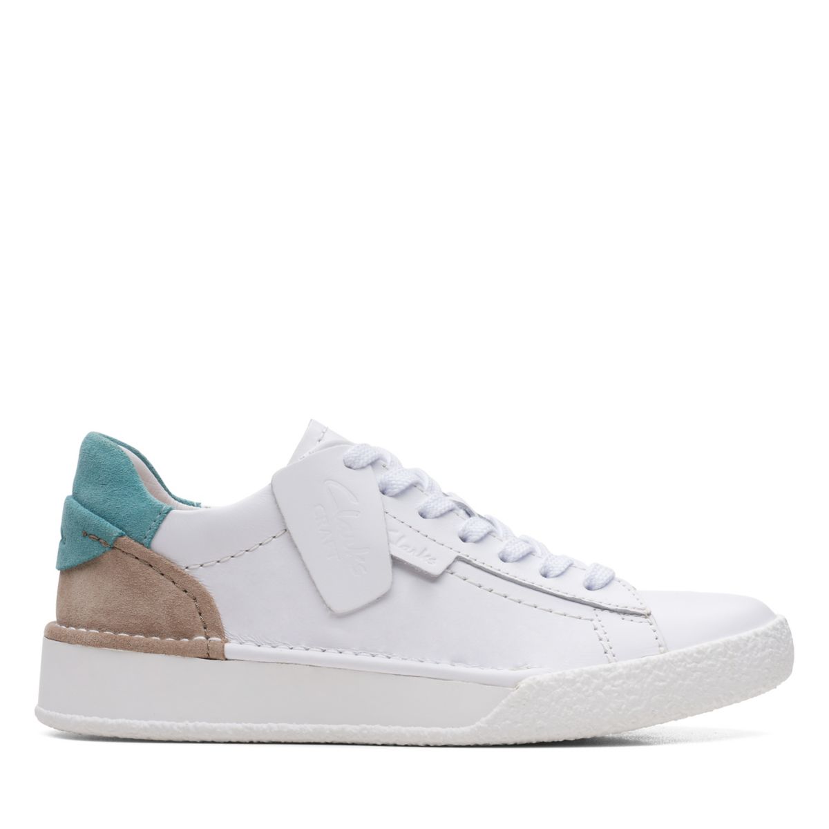 White Women's Clarks Craft Cup Lace Sneakers | 24163701