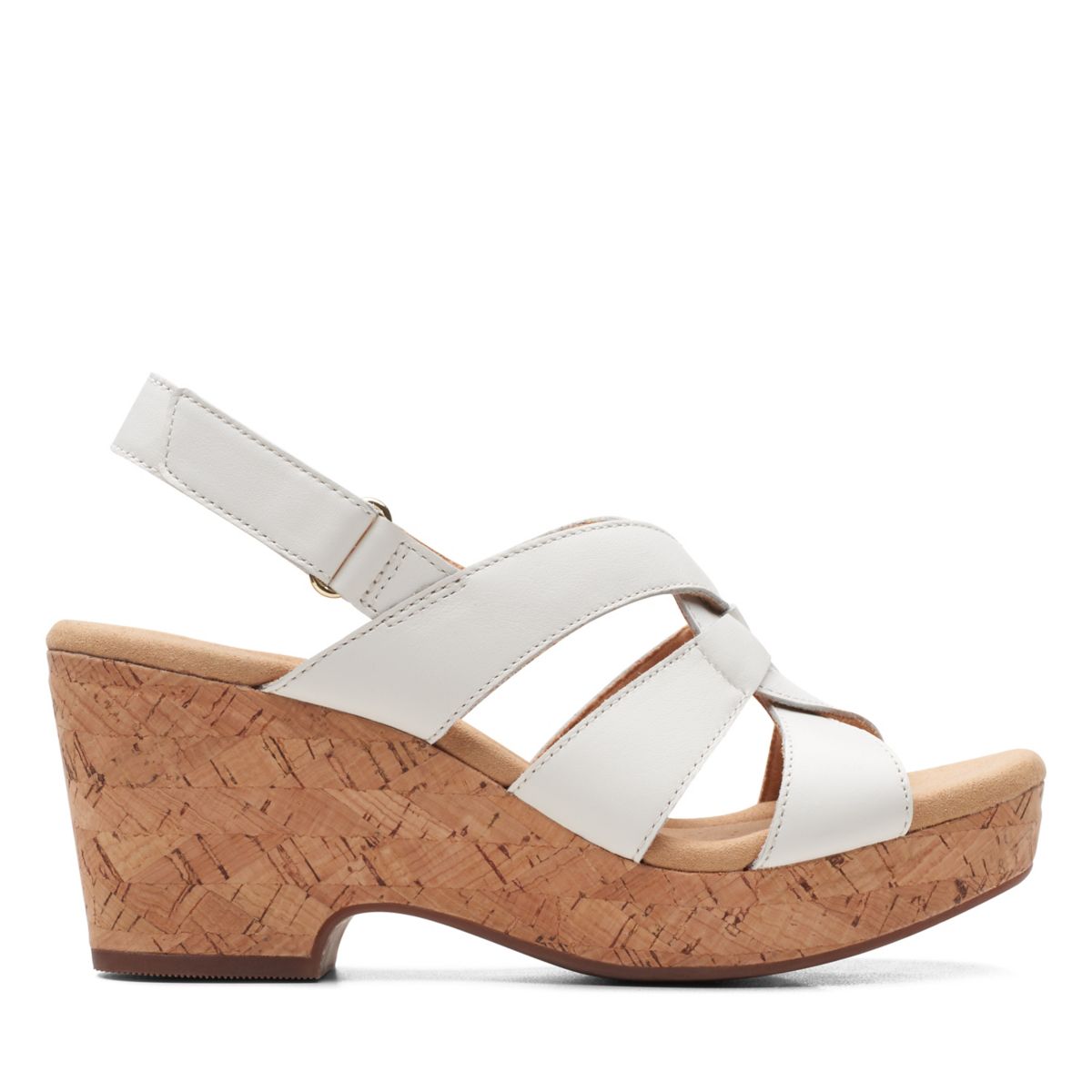 White Women's Clarks Giselle Beach Wedge Sandals | 15494797