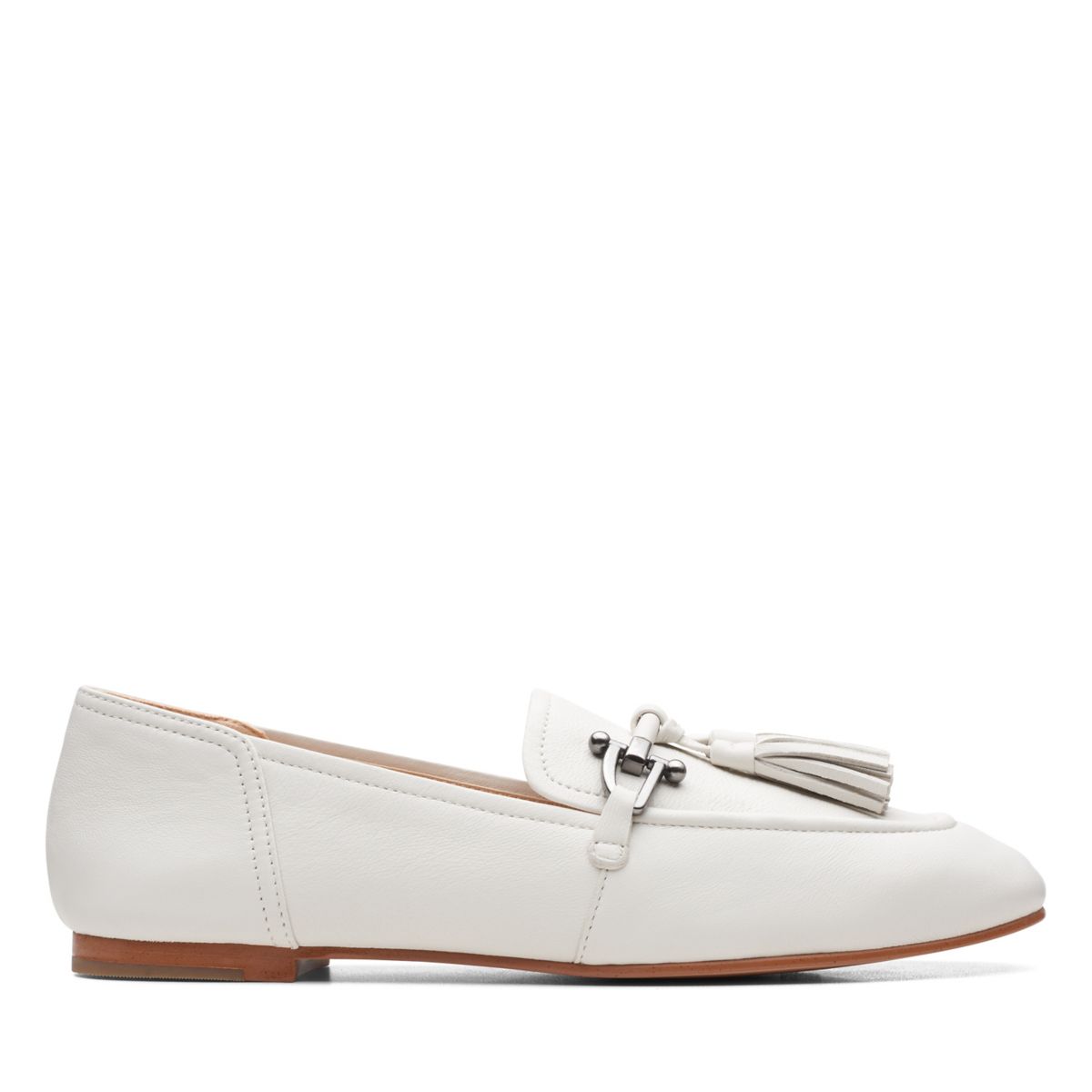 White Women's Clarks Pure 2 Tassel Ballerina | 26665482